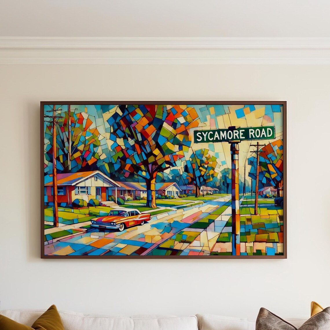 Lexington Kentucky Sycamore Road Geometric Suburban Street Poster