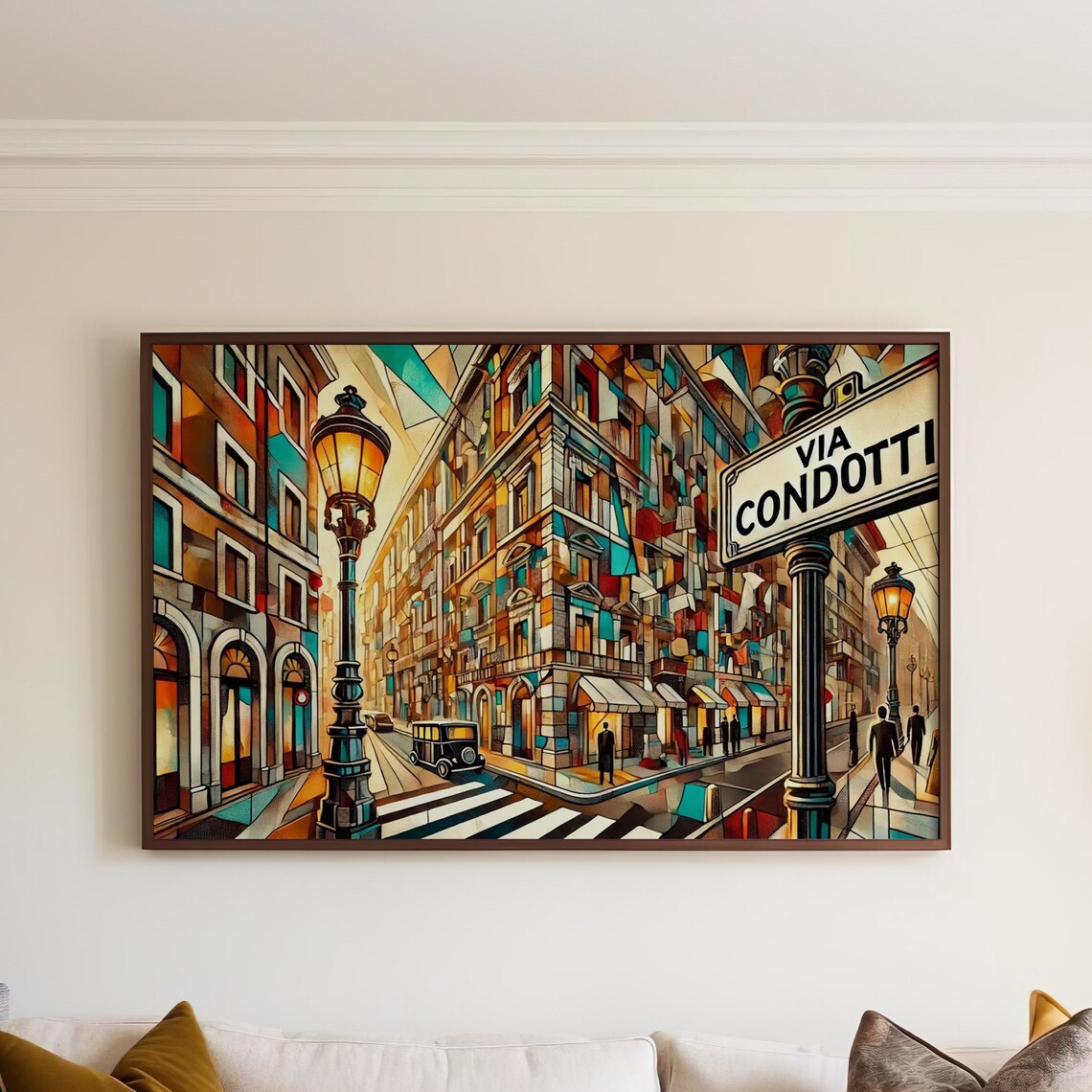 Via Condotti Rome Geometric Italian Shopping Street City Poster