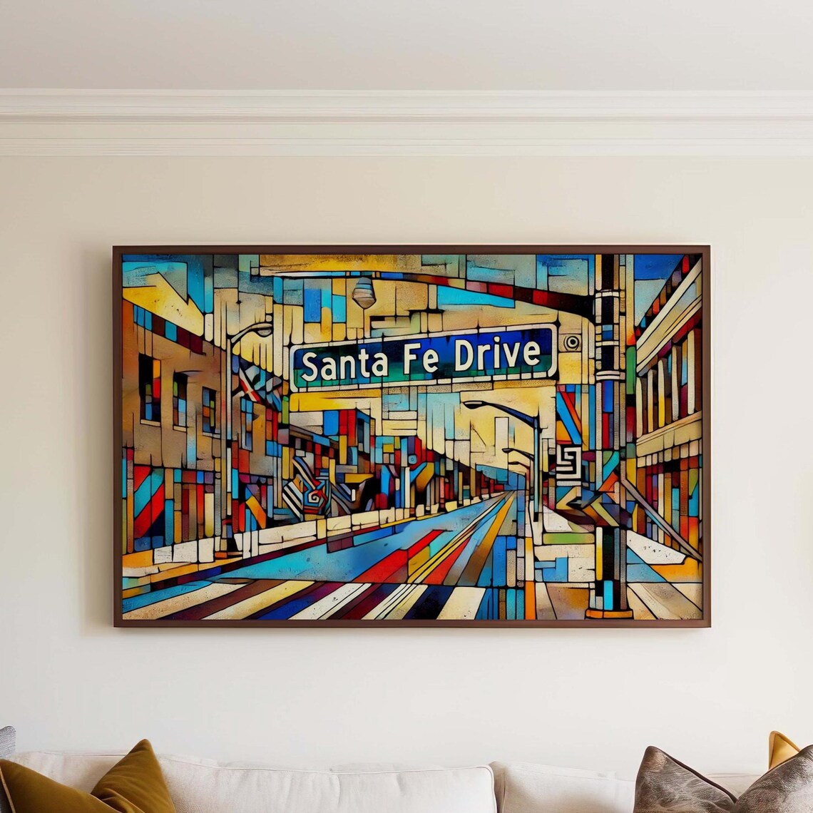 Santa Fe Drive Denver Colorful Mosaic Street Art Scene Poster