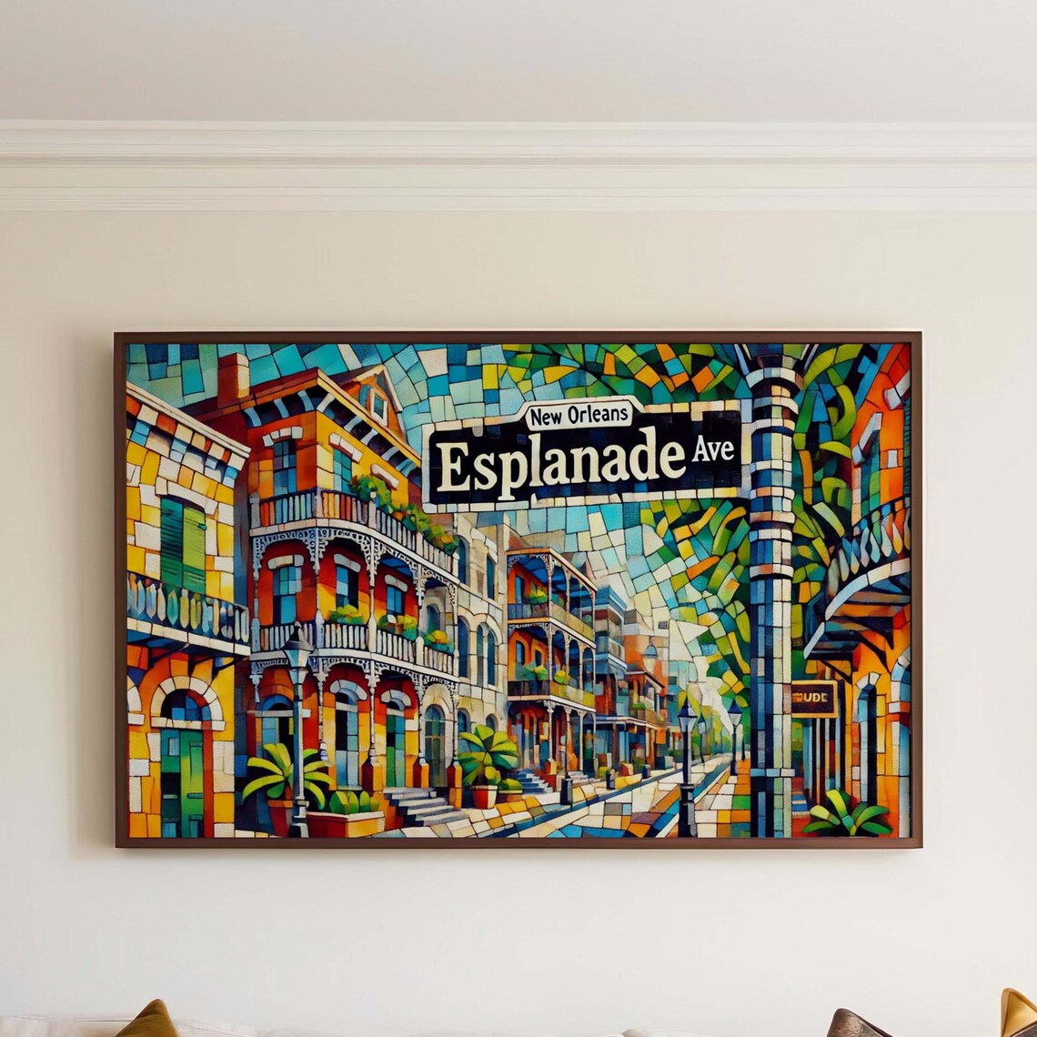 New Orleans Esplanade Avenue Mosaic Street Art Travel Poster