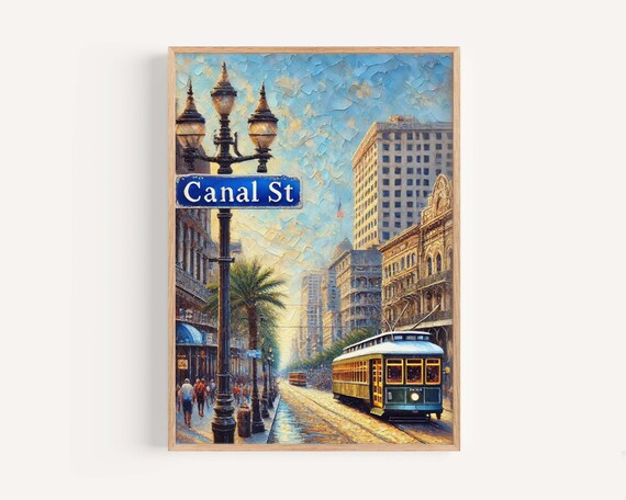 Canal Street New Orleans Travel Poster