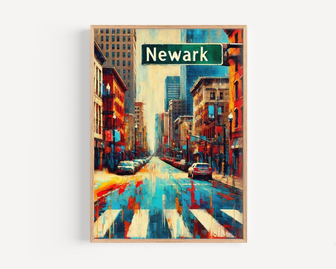 New Jersey Newark Travel Poster, USA Decor