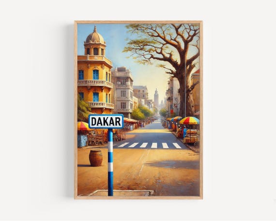 Senegal Dakar Wall Art Print African Travel Poster Senegalese Souvenir Housewarming Gift Unique Decor
