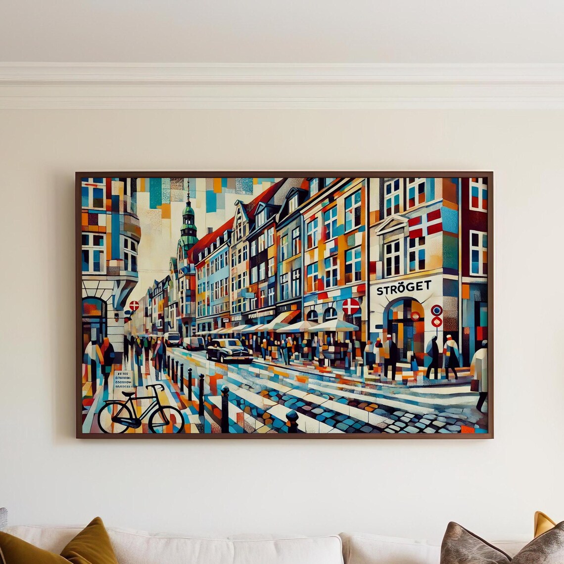 Strget Copenhagen Denmark Travel Poster, City Map