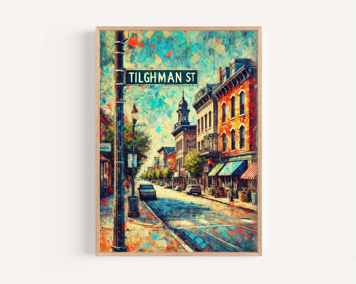 Tilghman Street Allentown Poster Colorful City Scene Pennsylvania Decor