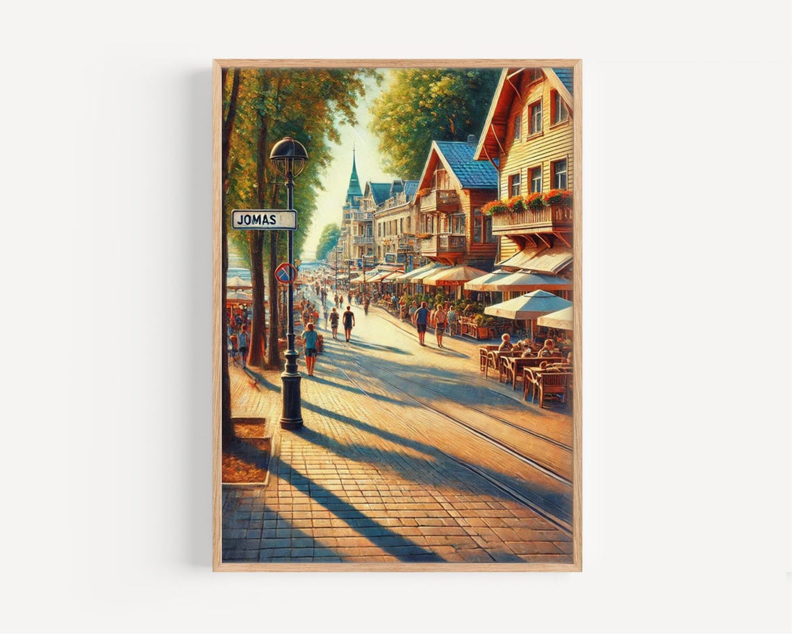 Jomas Street Jurmala Latvia Baltic Coastal Town Scene Art Poster