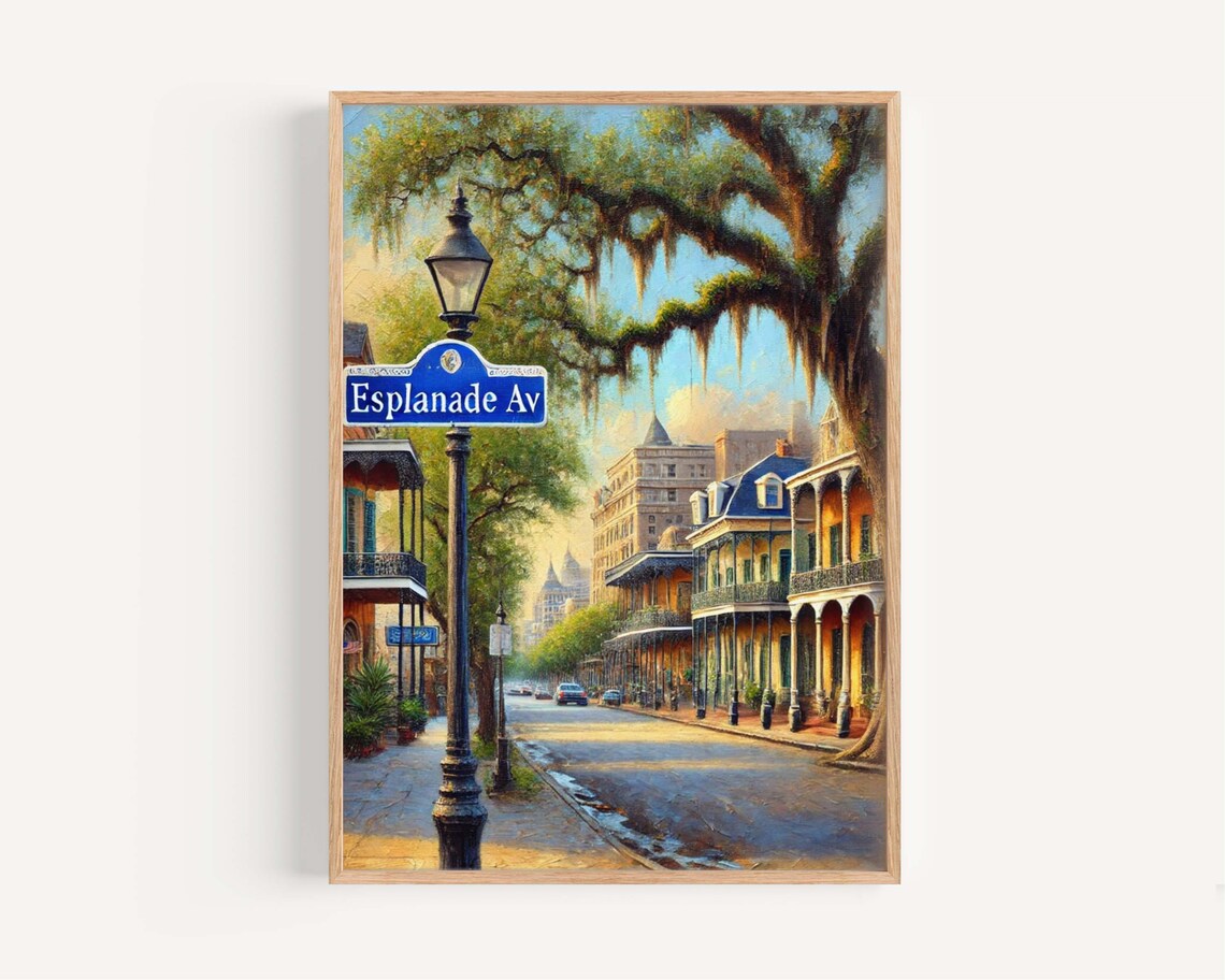 Esplanade Avenue New Orleans Live Oaks French Quarter Art Poster