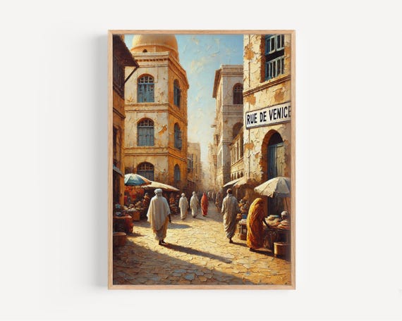 Djibouti City Print Rue De Venice Street Sign Art