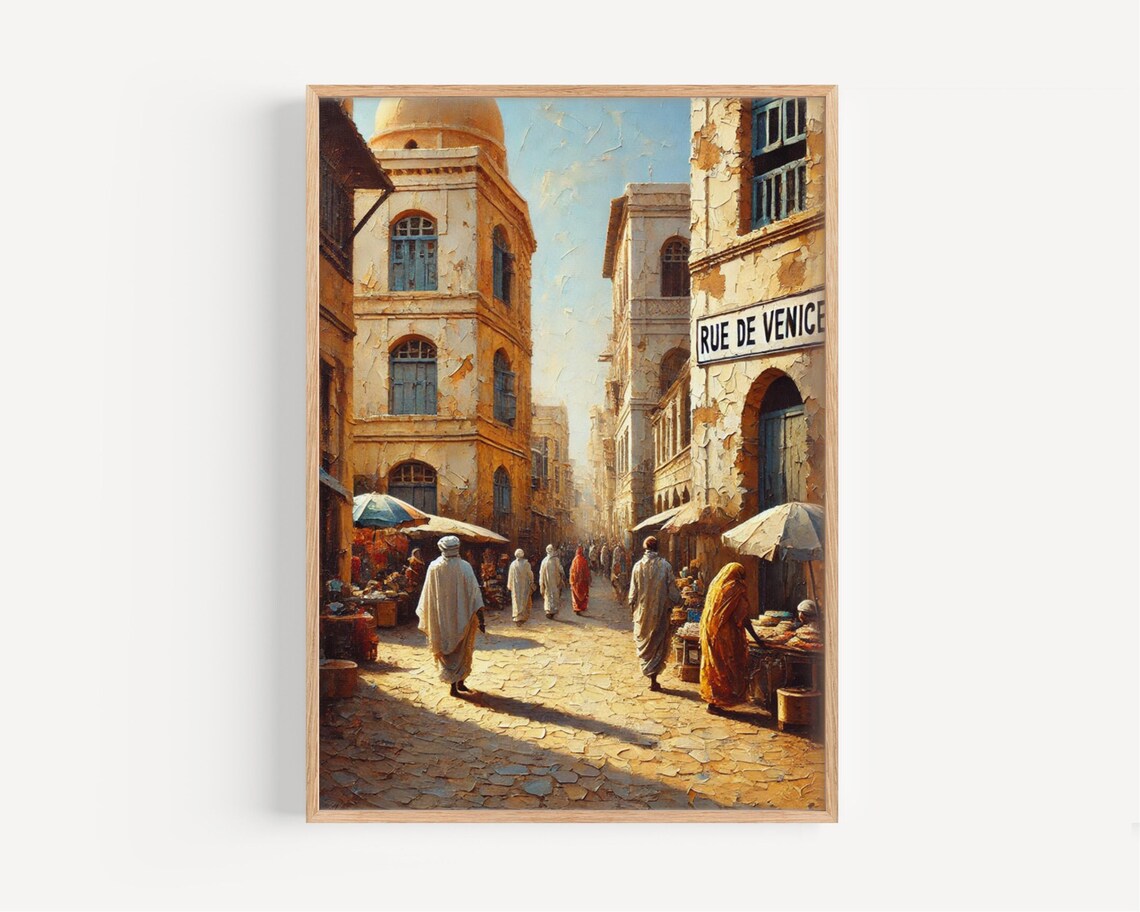 Rue De Venice Djibouti City Historic Market Street Art Poster