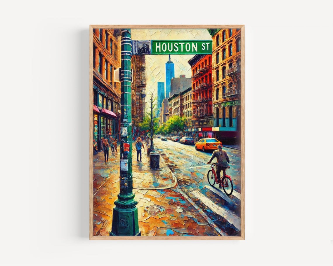 Houston Street Art Print Manhattan New York Travel Poster