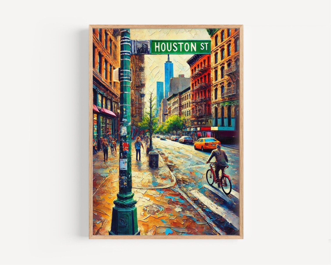 Houston Street New York Manhattan City Street Painting Wall Print