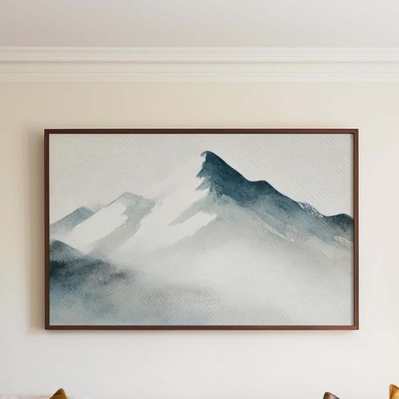 Nature Gift Mountain Wall Art Snowy Print Decor Housewarming New Home Family Winter Landscape For Cozy