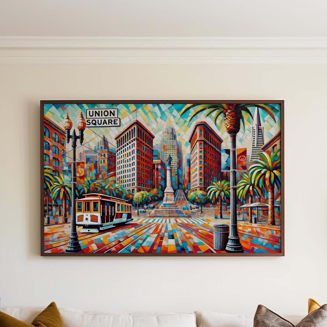 Union Square San Francisco Cable Car Mosaic City Street Poster