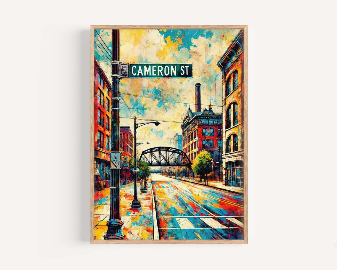 Cameron Street, Harrisburg Pennsylvania Travel Poster