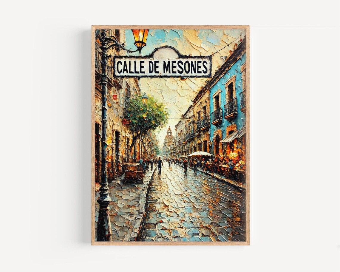 Calle De Mesones, Mexico City Travel Poster