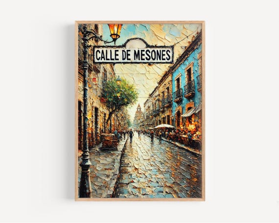 Calle De Mesones, Mexico City Travel Poster