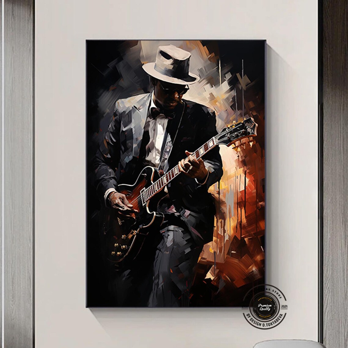 Jazz Player Poster, Afro Art Music Print