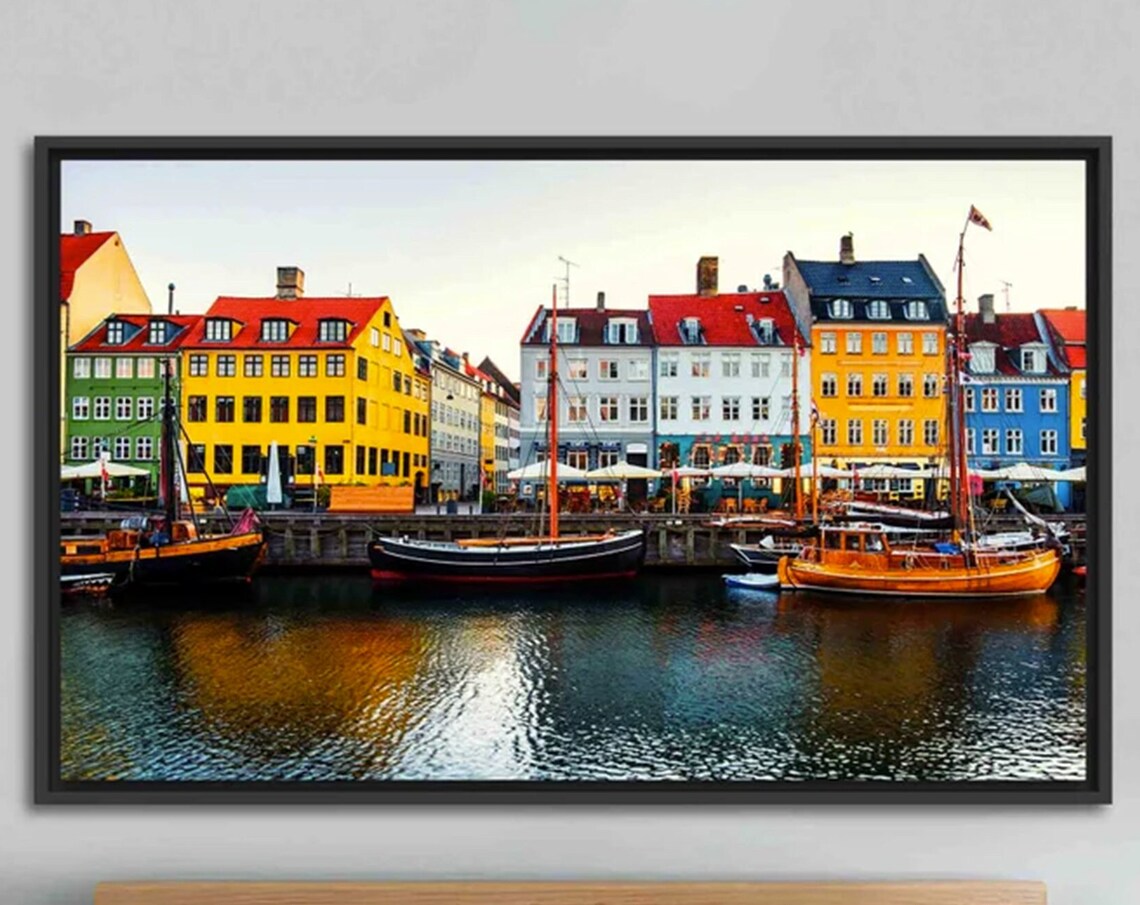 Denmark Nyhavn View Copenhagen Travel Poster