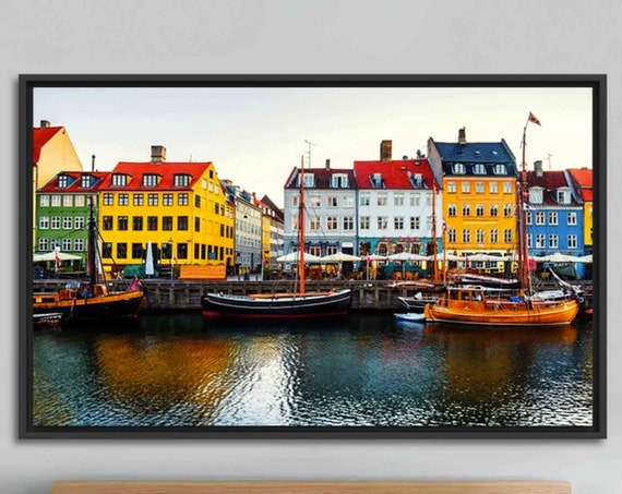 Denmark Nyhavn View Copenhagen Travel Poster
