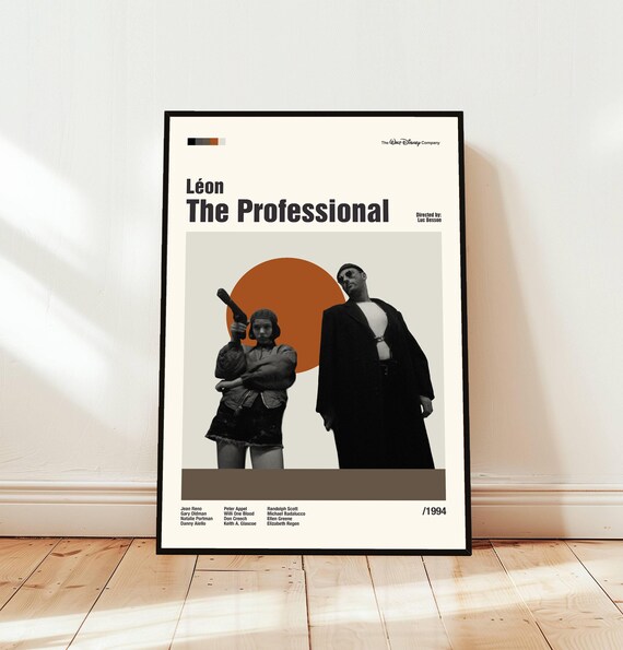 Leon The Professional 1994 Minimalist Movie Poster in Mid Century Style