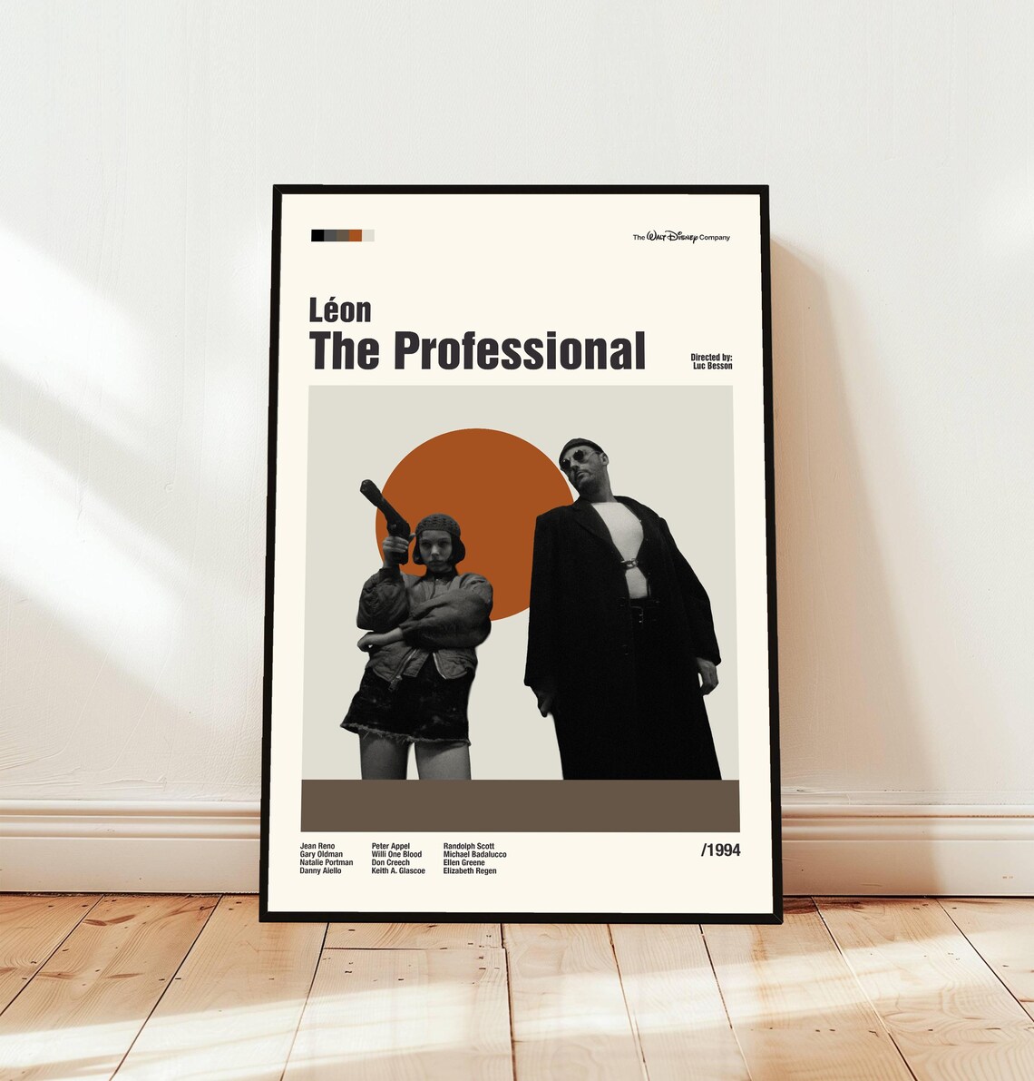 Leon The Professional 1994 Minimalist Movie Poster in Mid Century Style
