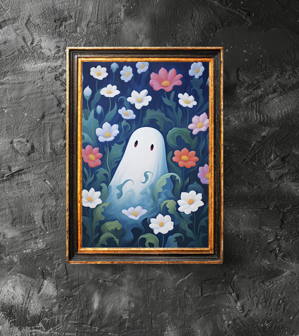 In The Flower Forest Poster Spooky Art Cute Halloween Funny Print