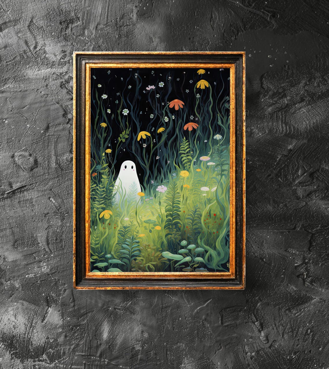 In Green Forest Cute Poster Dark Academia Haunting Halloween Vintage