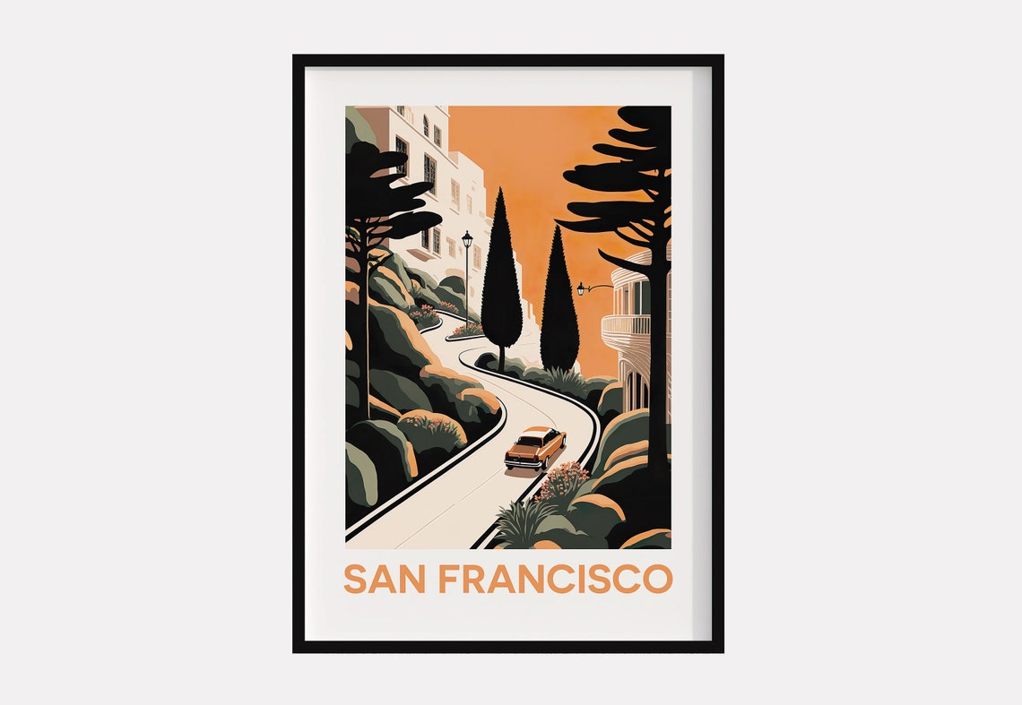 San Francisco California City Art Print San Francisco Street Photography Cali City Travel Lovers Posters Lombard Street