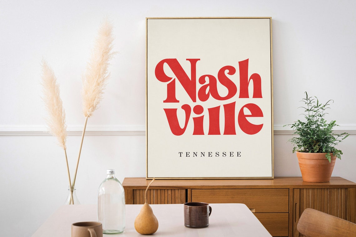 Nashville Wall Art Travel Poster Print Travel Print Nashville Decor City Wall Art Travel Poster Travel Wall Decor Print - Image 2