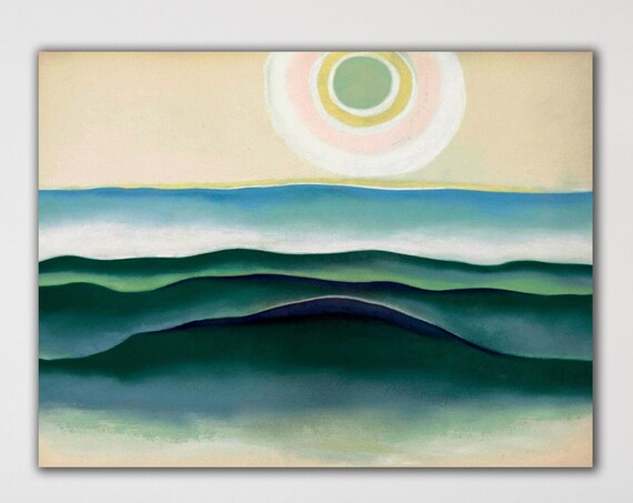 Georgia Okeeffe Sun Water Maine Abstract Sunrise Modernist Ocean Art Poster