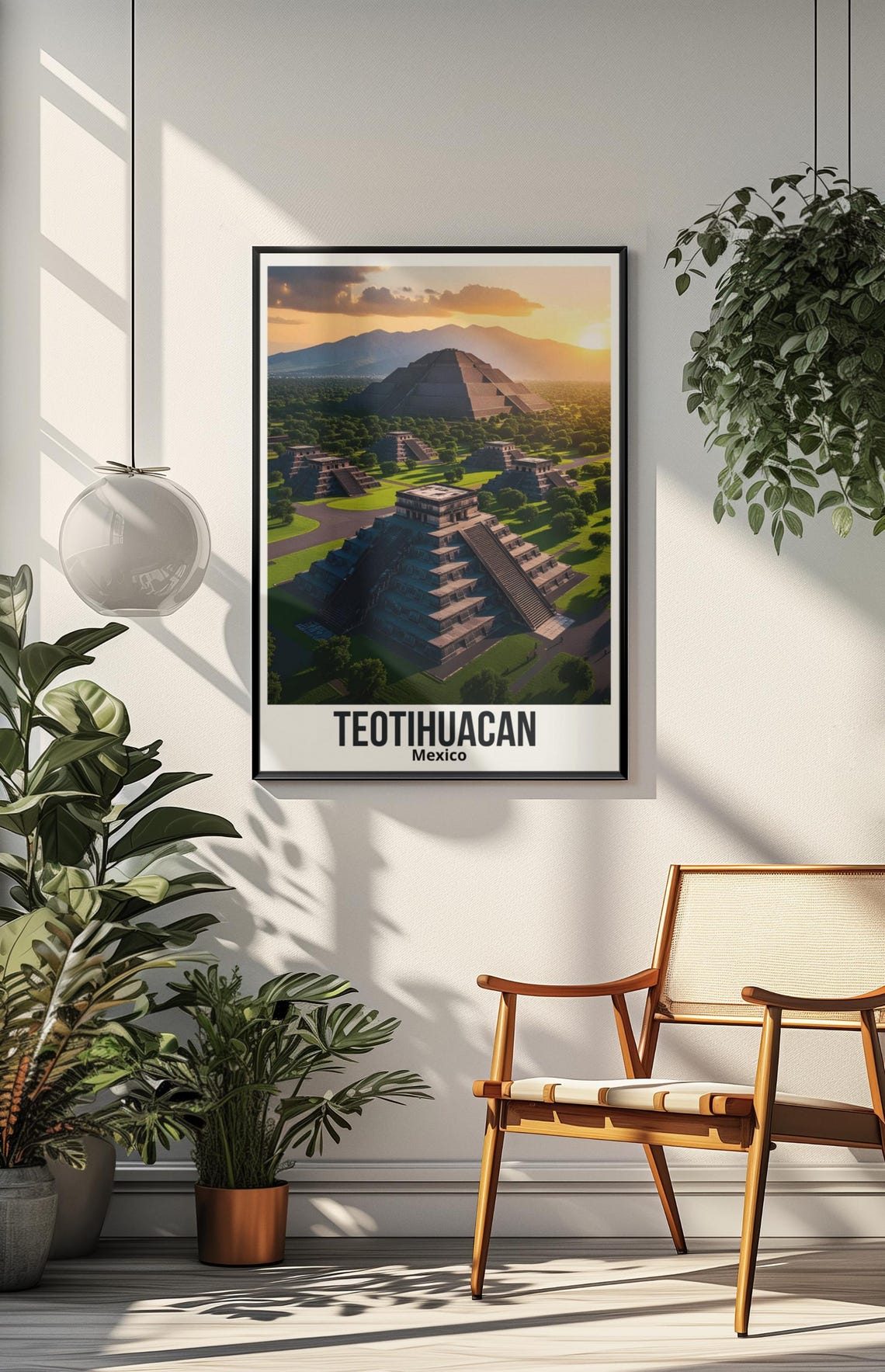 Teotihuacan Travel Poster Mexico Wall Art Pyramids Poster Mexico Travel Poster Aztec Poster Teotihuacan Mexico Teotihuacan De Arista - Image 3