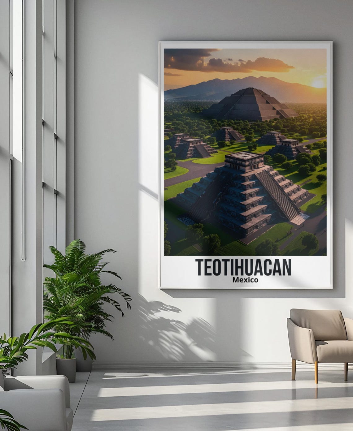 Teotihuacan Travel Poster Mexico Wall Art Pyramids Poster Mexico Travel Poster Aztec Poster Teotihuacan Mexico Teotihuacan De Arista - Image 2