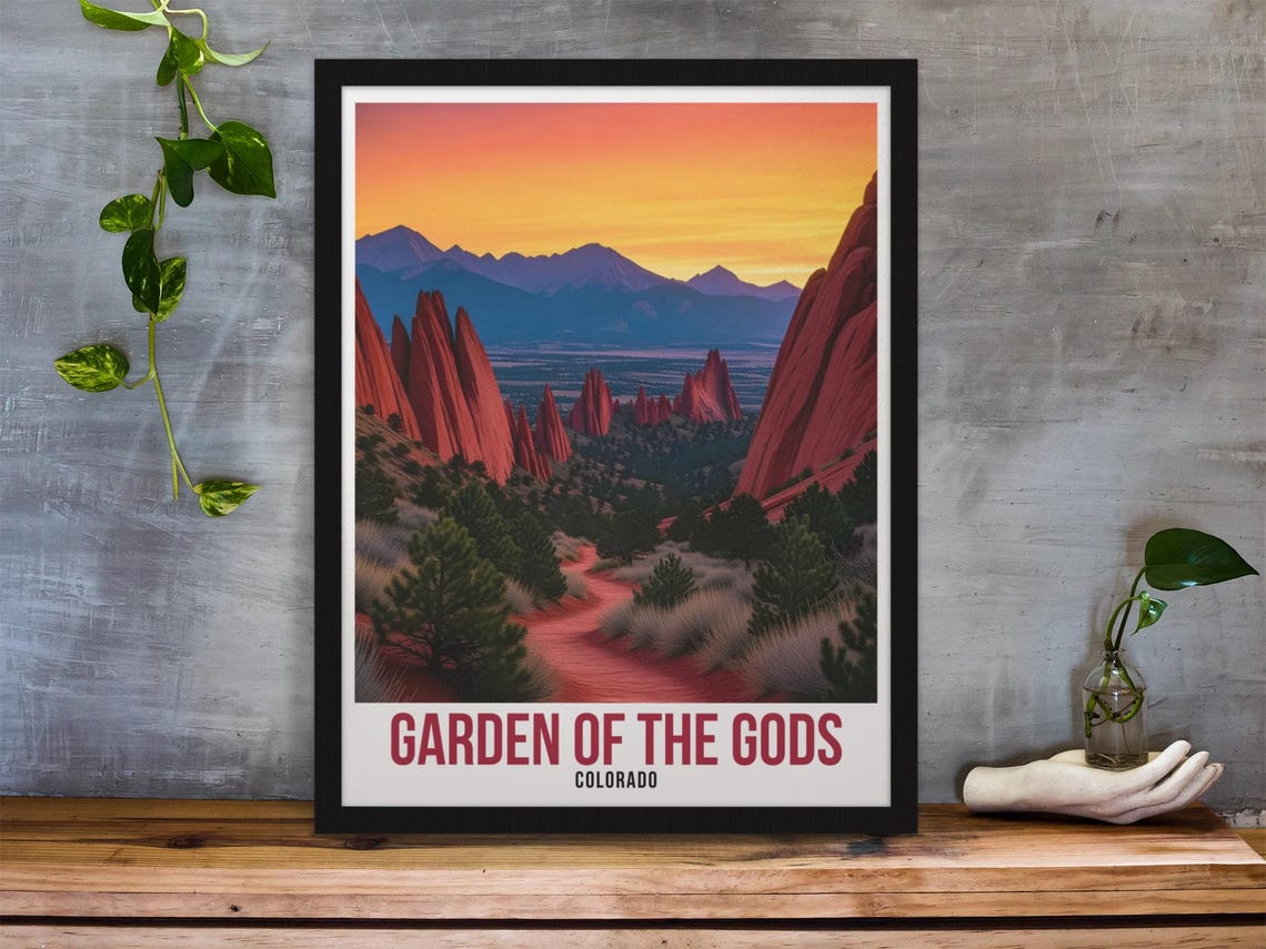 Garden Of The Gods Colorado Travel Print Colorado Poster Colorado Wall Art Garden Of The Gods Poster Garden Of The Gods Travel Print