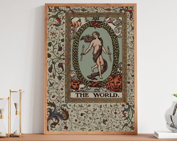Art Nouveau Tarot The World Card Poster Print