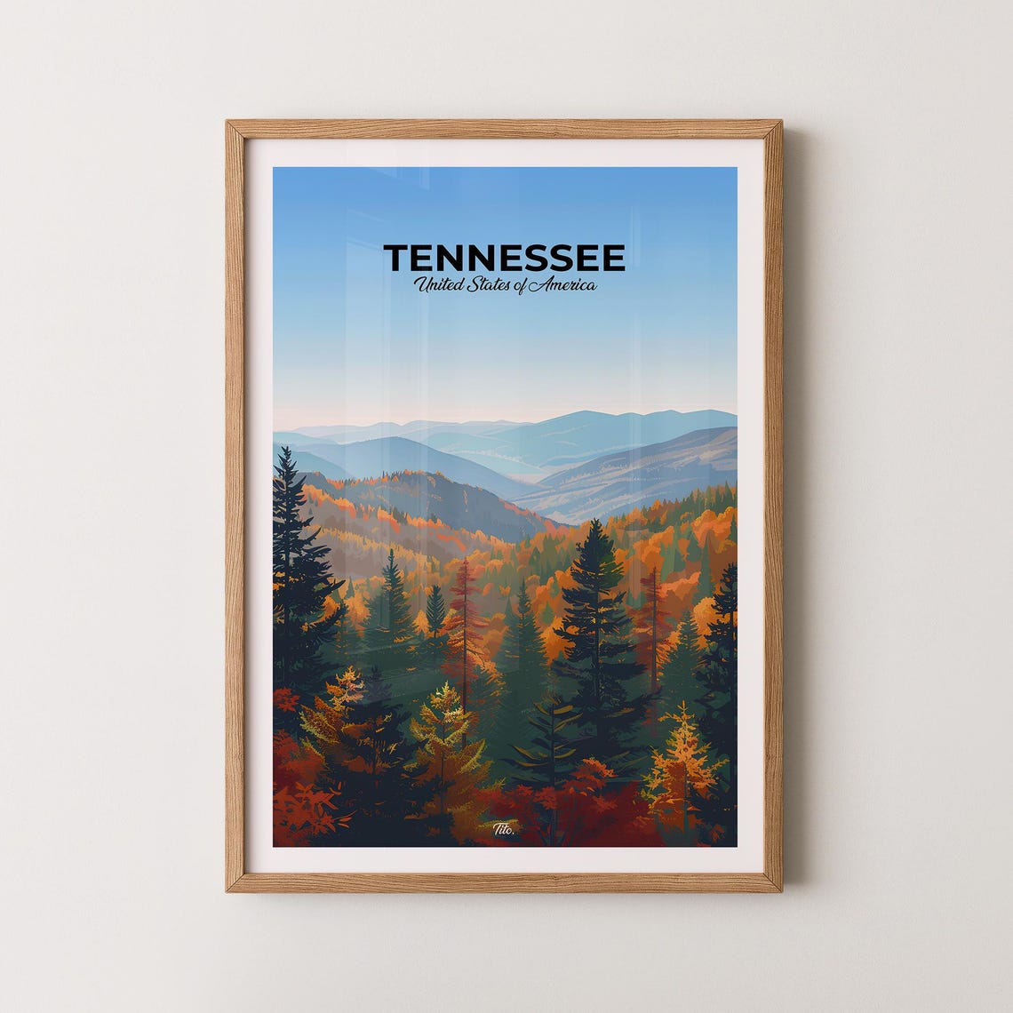Tennessee Poster Tennessee Travel Poster Tennessee Art Print Tennessee Wall Art Usa Poster Gift For Travelers