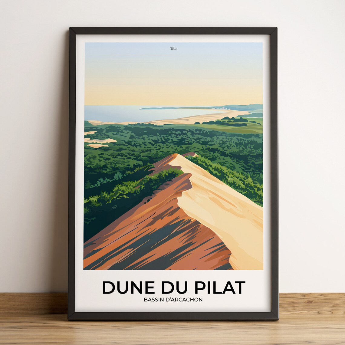 Dune du Pilat Arcachon Bay Europe Tallest Sand Dune Vintage Poster