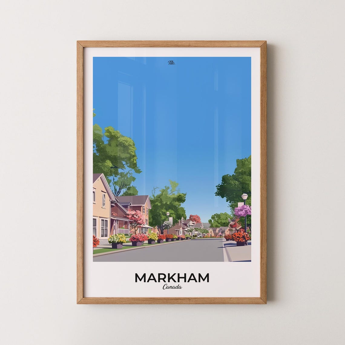 Markham Canada Charming Main Street Spring Blossoms Village Poster