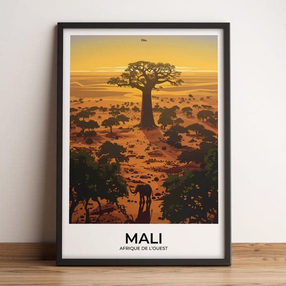 Mali Poster Mali Travel Poster Mali Art Print Mali Poster Mali In West Africa Customizable Gift