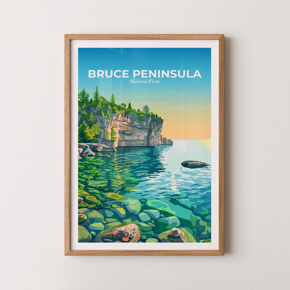 Bruce Peninsula National Park Clear Water Cliff Shoreline Poster