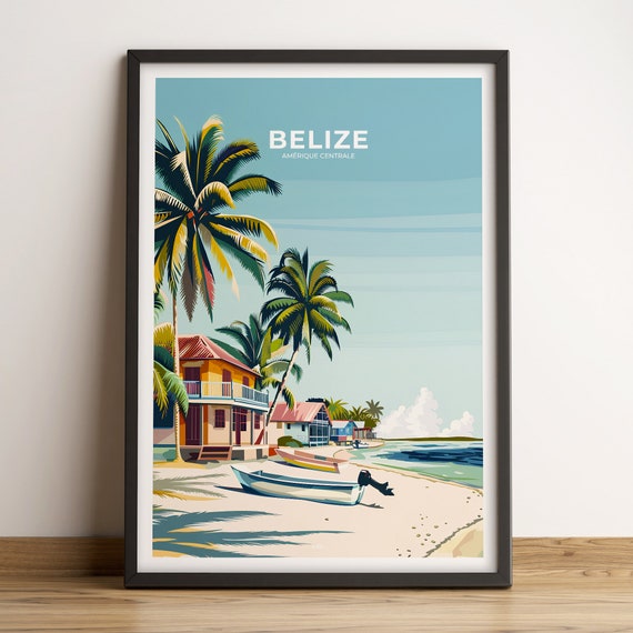 Belize Poster Belize Travel Poster Belize Art Print Belize Poster Belize In Central America Customizable Gift