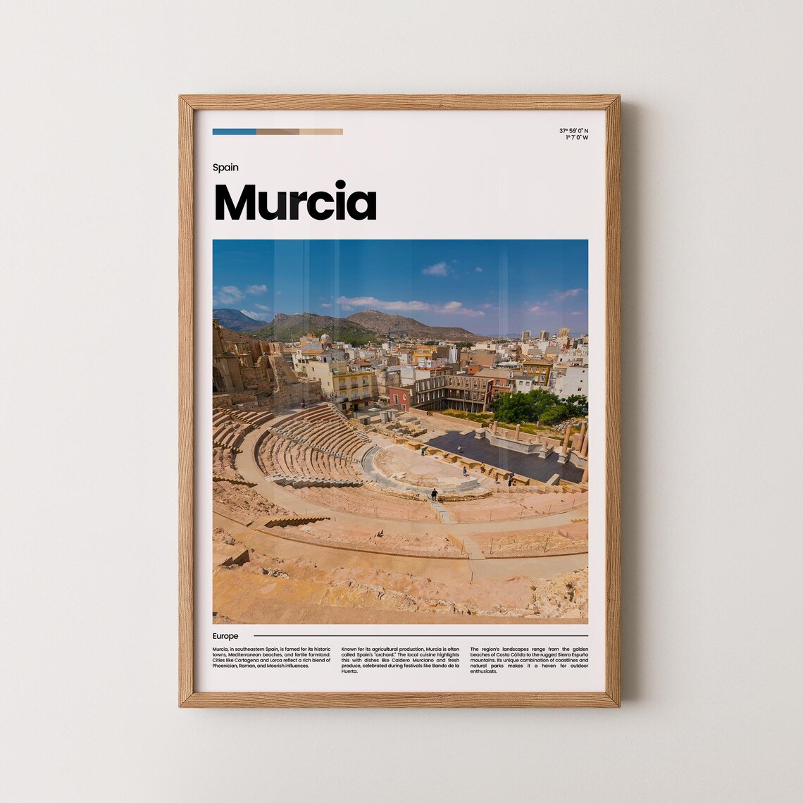 Murcia Spain Roman Theatre Ruins Old Town Modern Photo Poster