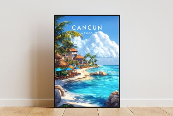 Cancun Travel Print Mexico Cancun Poster Mexico Poster Travel Wall Art Mexico Print Poster Mexico Cancun Wall Art North America