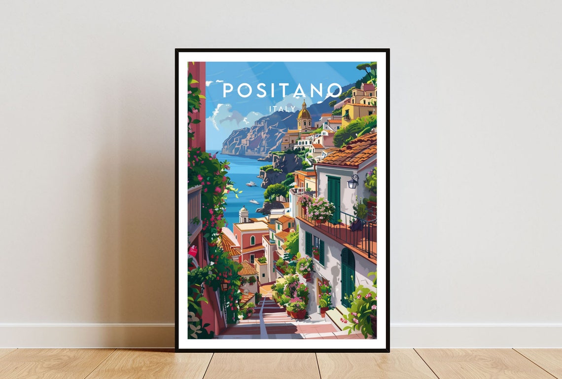 Positano Travel Print Italy Positano Poster Italy Poster Travel Wall Art Italy Print Poster Italy Europe Positano Print Italian