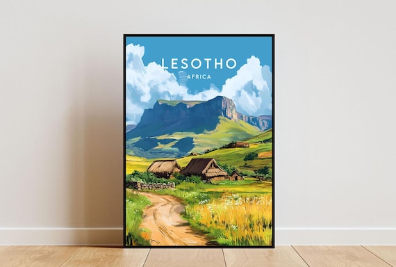 Lesotho Travel Poster, Africa Wall Art Print