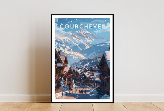 Courchevel Travel Print France Courchevel Poster France Poster Travel Wall Art France Print Poster France Europe Courchevel Ski