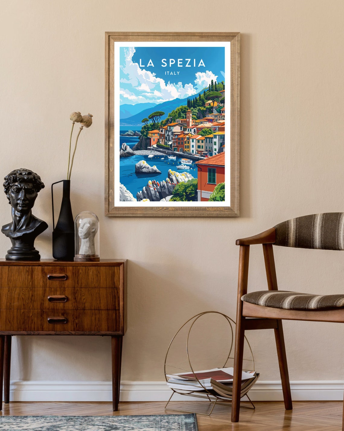 La Spezia Italy Colorful Coastal Town Harbor Boats Seaside Poster - Image 2