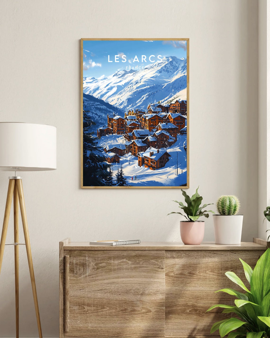 Les Arcs Travel Print France Les Arcs Poster France Poster Travel Wall Art France Print France Europe Les Arcs Print Skiing Art - Image 3
