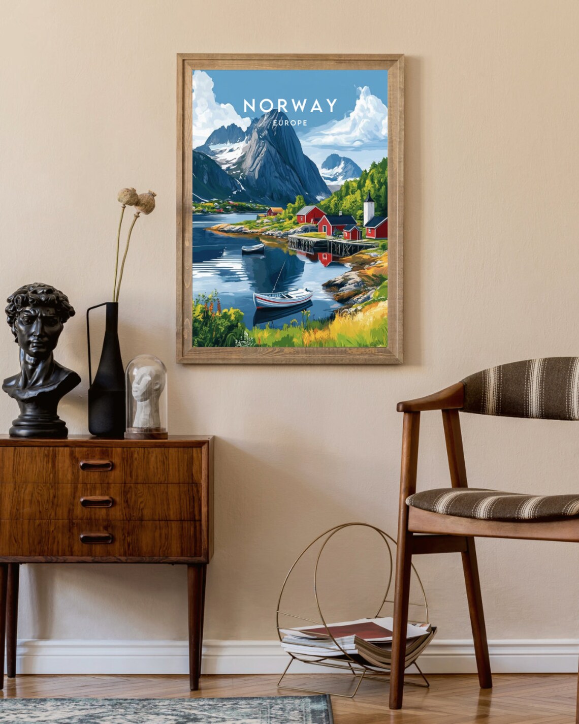 Norway Travel Poster, Oslo and Scandinavia Fjords - Image 2