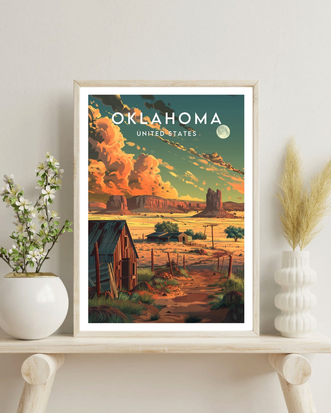 Oklahoma Travel Print United States Oklahoma Poster America Poster Travel Wall Art America Print Poster America Oklahoma Usa - Image 4