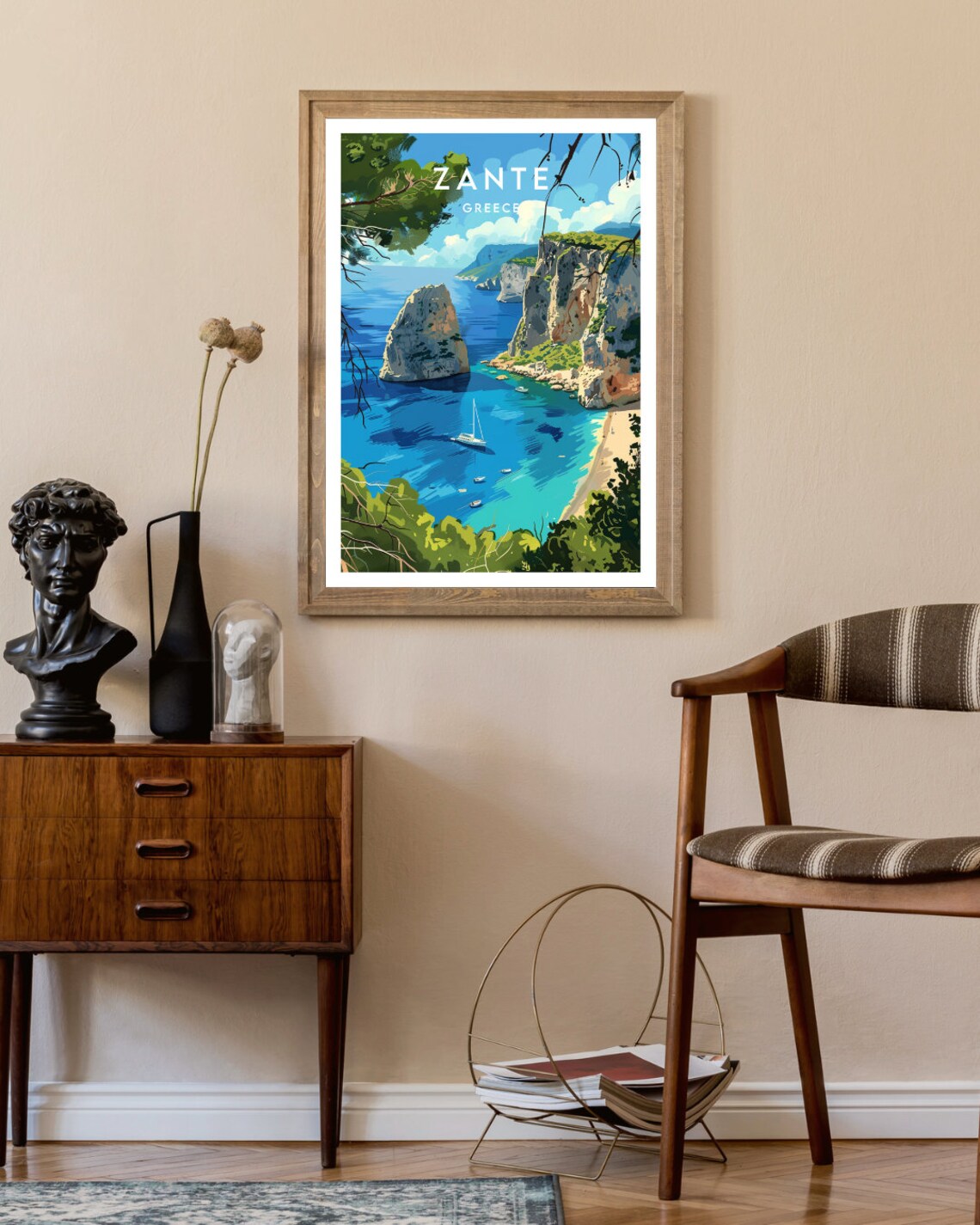 Zante Travel Poster, Greece Europe Wall Art - Image 2